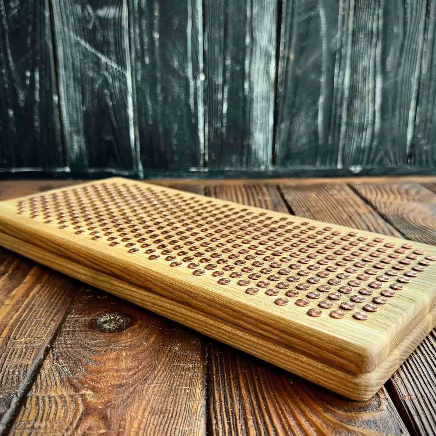 folded sadhu board with copper nails made from solid ash wood