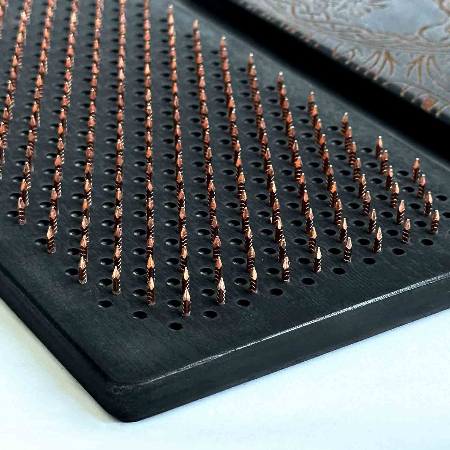 black wood sadhu board with copper nails with step 10 mm for beginners