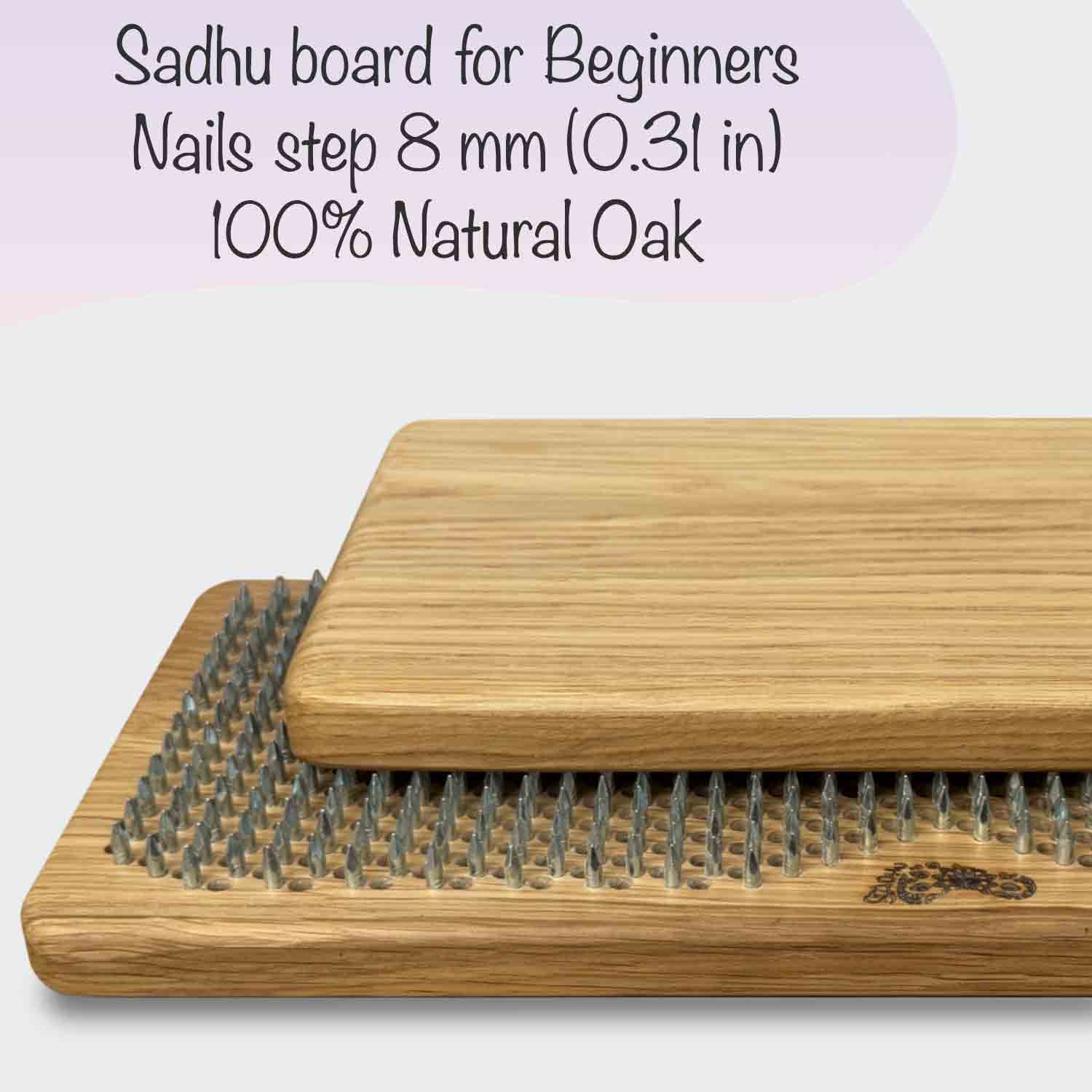 sadhu board for beginners with 8mm nails step and 100% oak wood