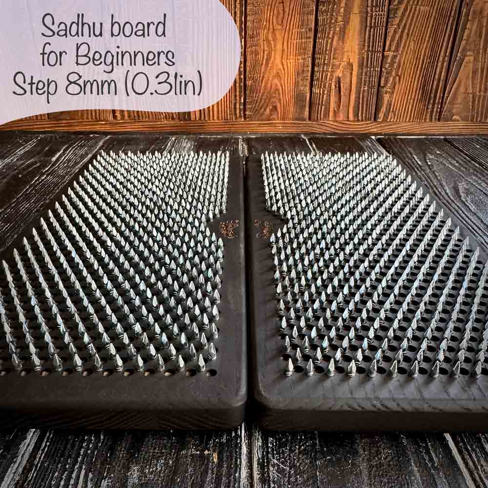 sadhu nail board for beginners with step 0.31 inches (8 mm), for yoga practice meditation