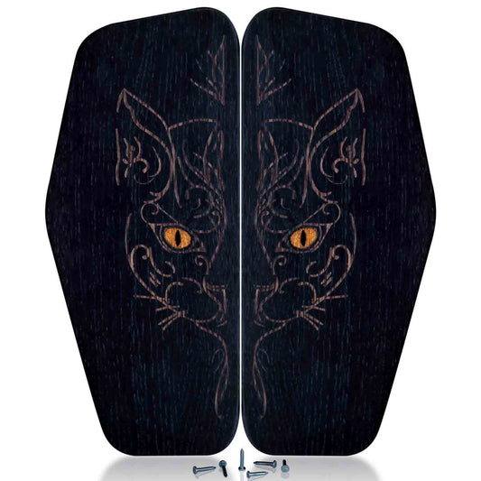 sadhu board nails with cat face engraving with epoxy eyes in black color