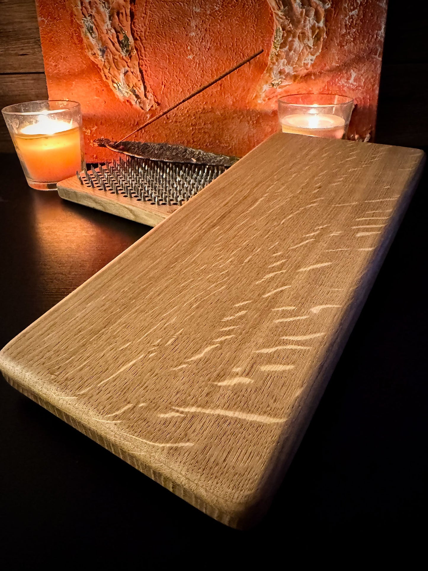 Sadhu board nails for Yoga practice meditation: 100% Oak wood | Step 10mm | "Aum"