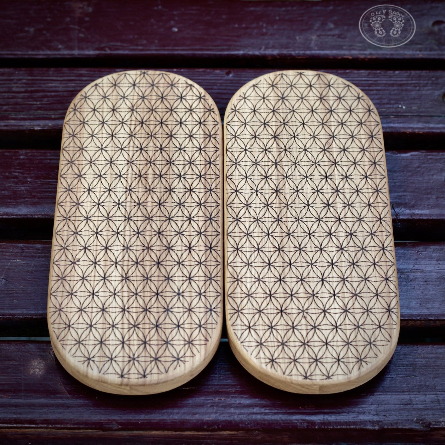 Sadhu board from oak on wooden background