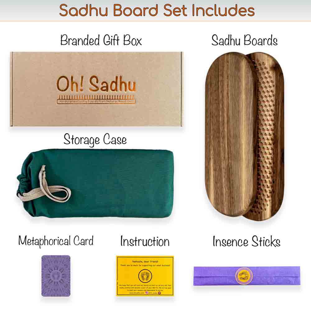 Set of sadhu nails boards includes storage case, git box, instruction, aroma sticks