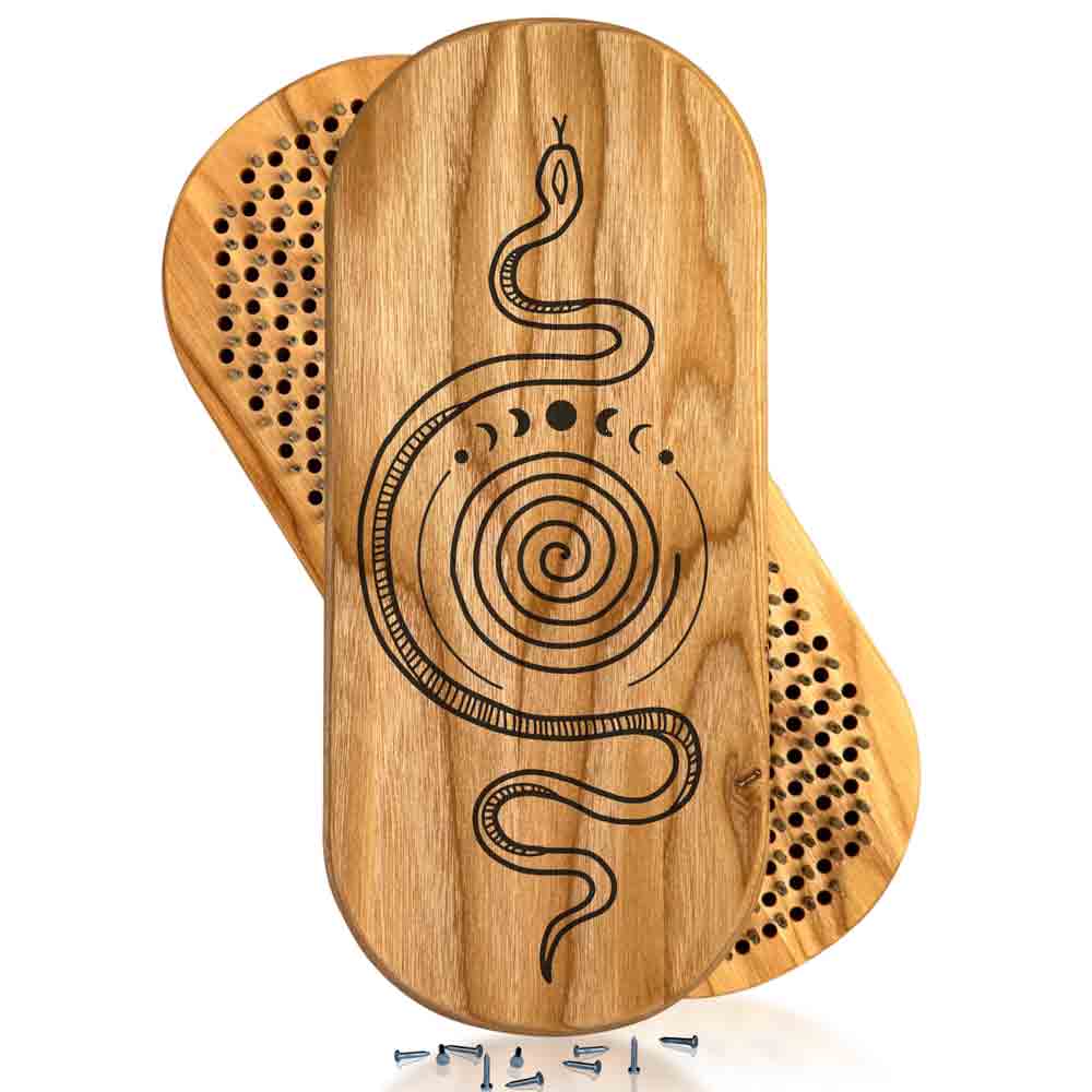 Sadhu board for meditation and yoga with snake design