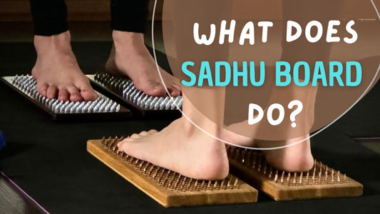 What does sadhu board do? two women standing on sadhu board nails