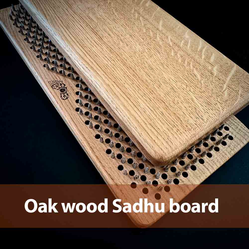 Sadhu board with nails from natural oak wood
