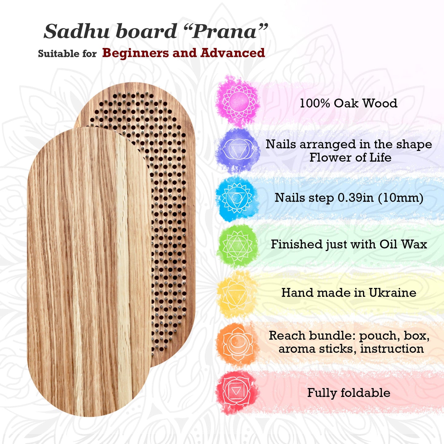 features of nails sadhu board "Prana"