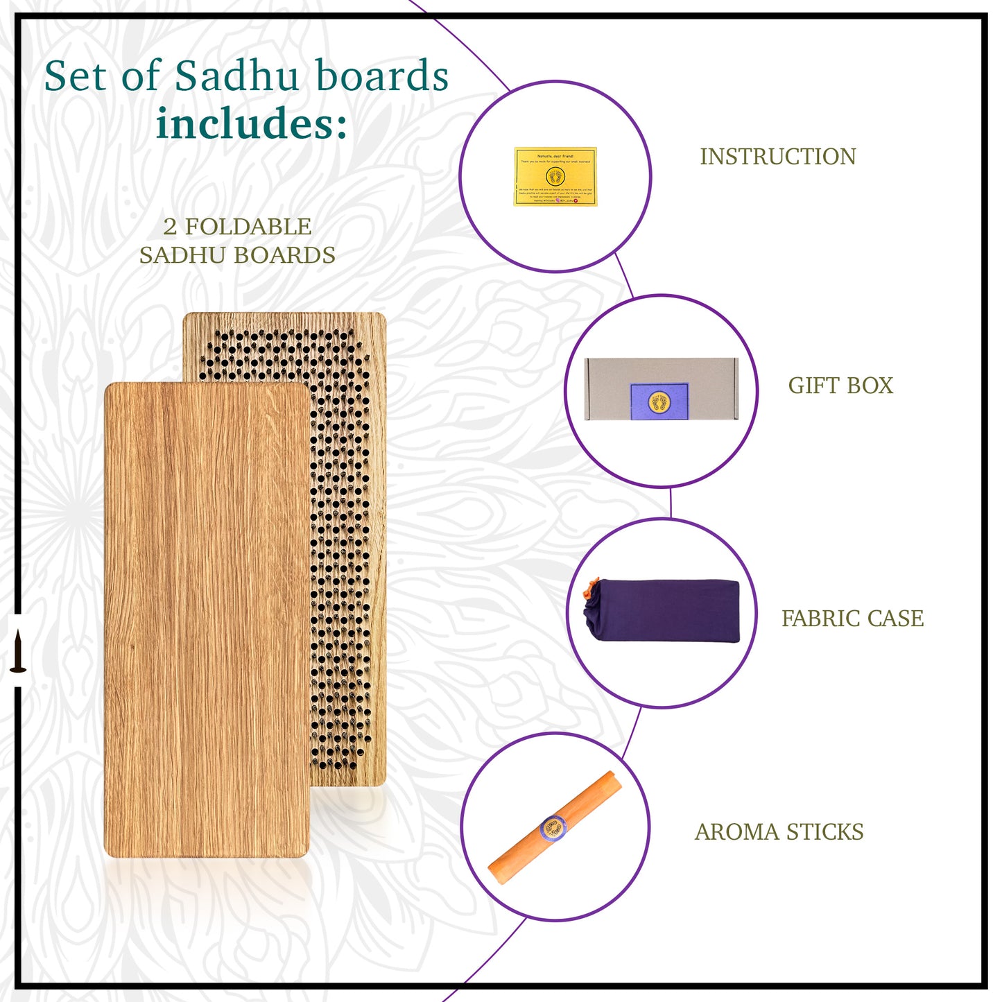 What is included in set of sadhu board oh! sadhu