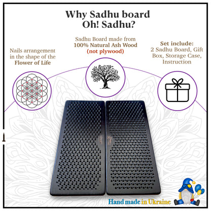 Sadhu Board set with natural ash wood and accessories