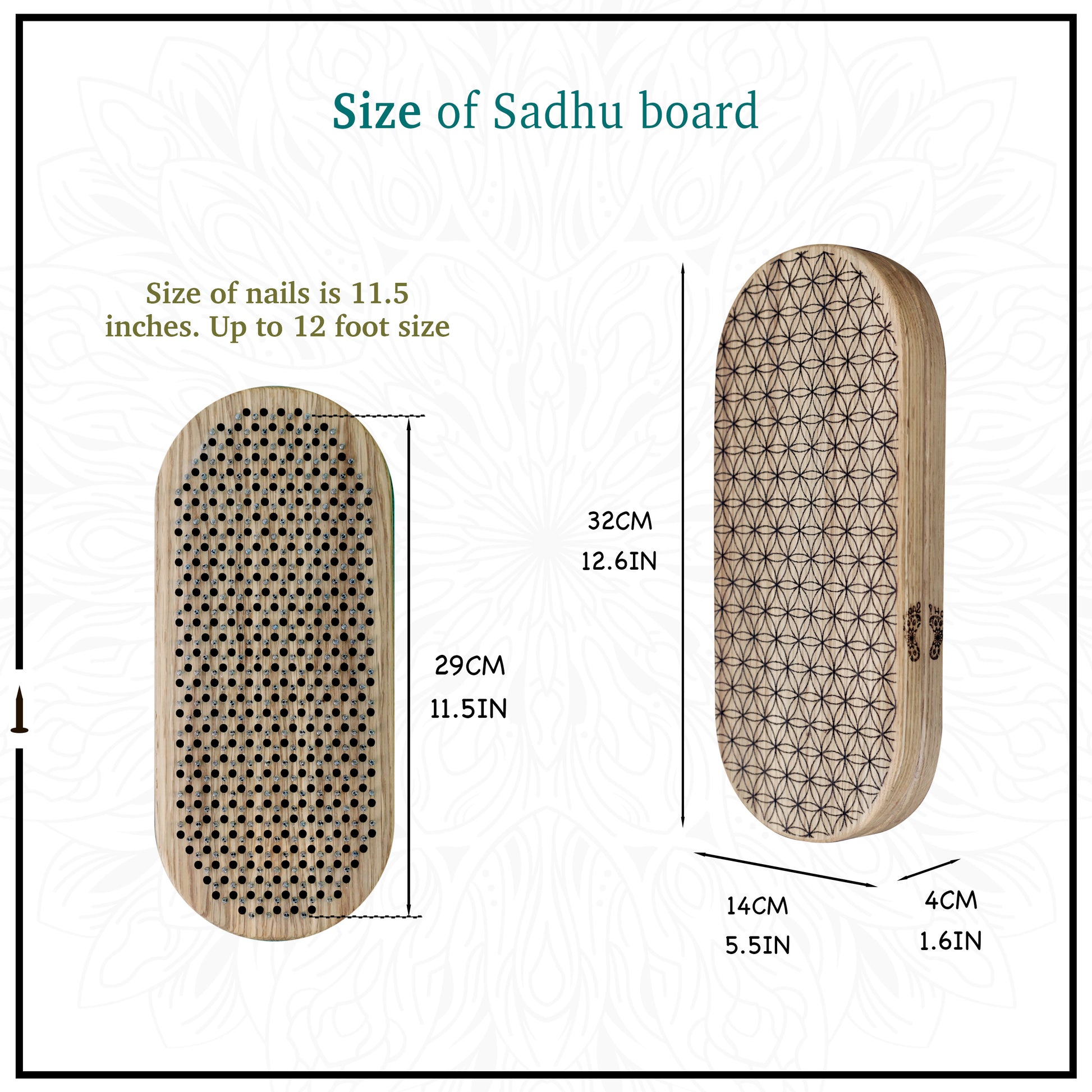 sizes of oh! sadhu board flower of life