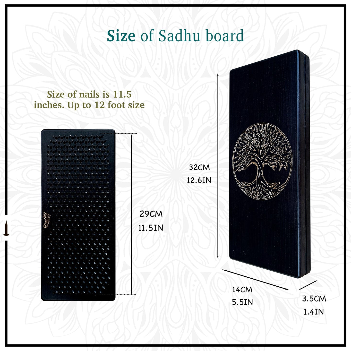 dimensions of sadhu boards "tree of life"