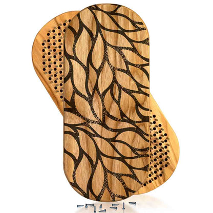 sadhu board with nails for yoga with leaves pattern design