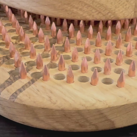 sadhu board with copper nails from oak wood for yoga & meditation.