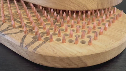 sadhu board with copper nails from oak wood for yoga & meditation.