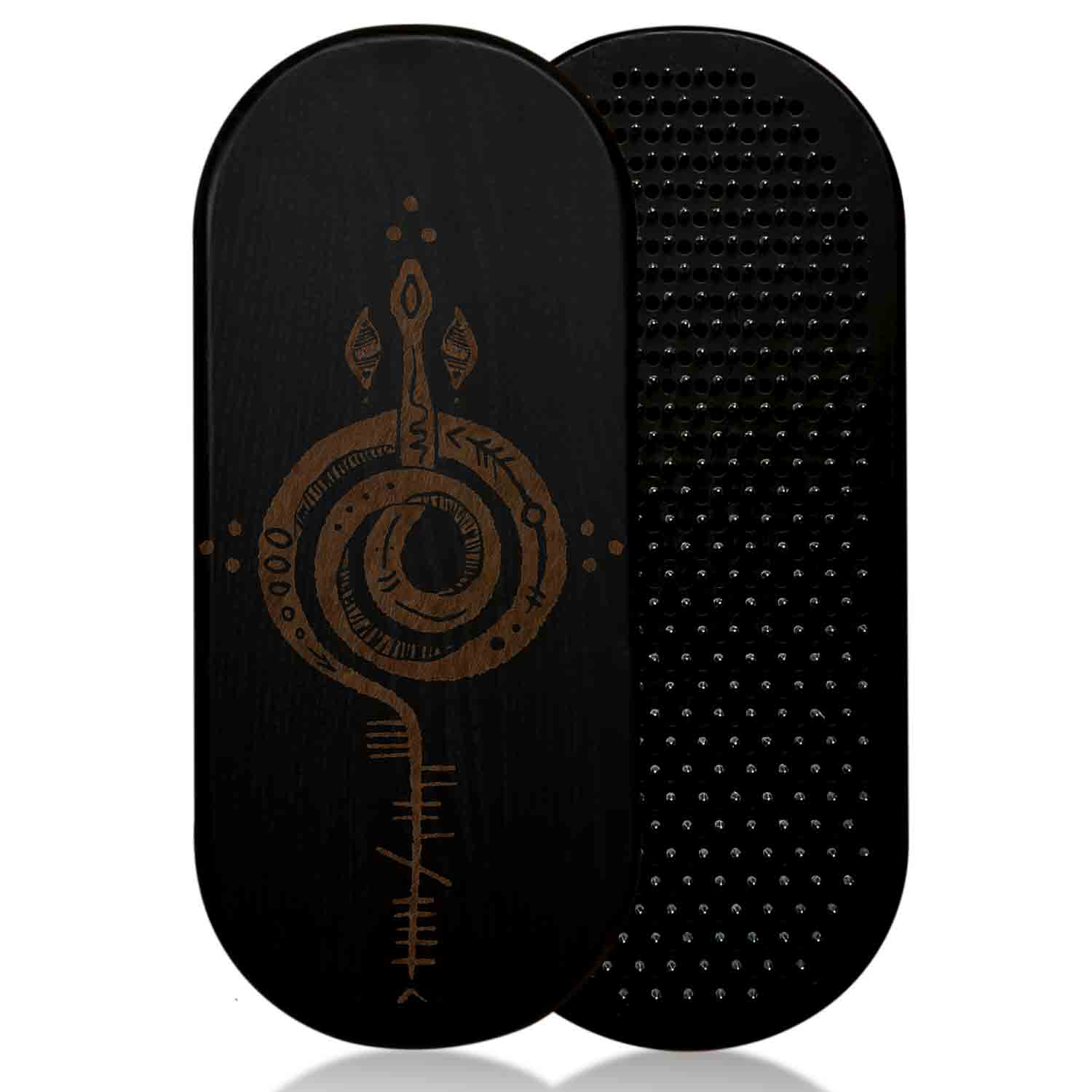 sadhu board in black color with antique snake design