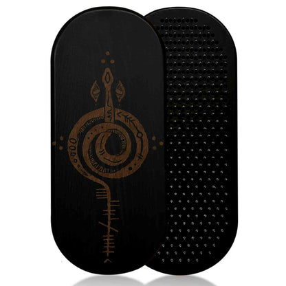sadhu board in black color with antique snake design