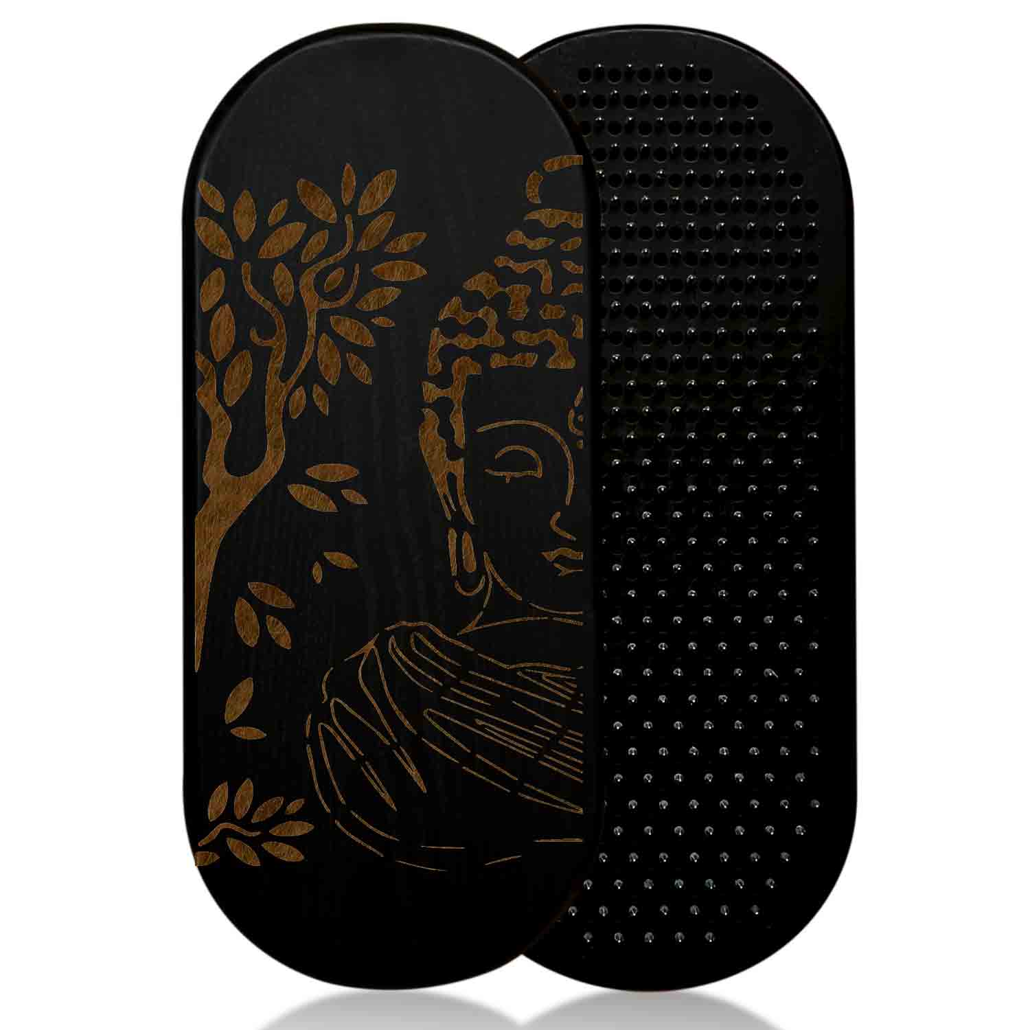 Black sadhu board with buddha engraving