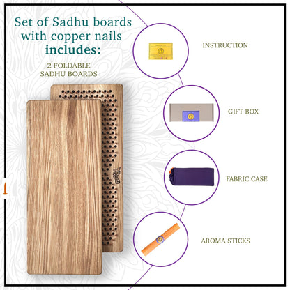 oak wood sadhu board with copper nails set