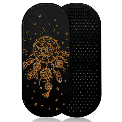 Black sadhu board for beginners with dreamcatcher design on a white background