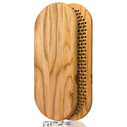 sadhu board with nails for feet from natural ash wood on white background