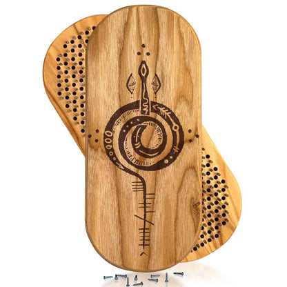 sadhu board with nails step 10 mm with ancient snake engraving