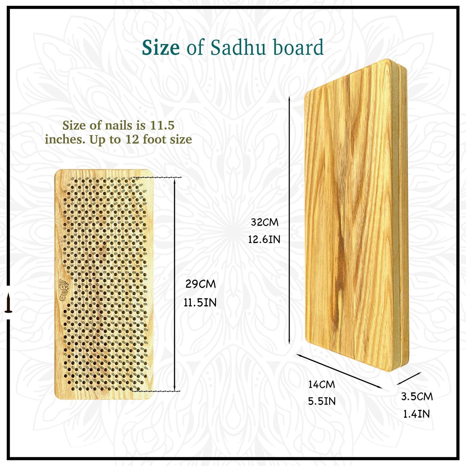 Sizes of sadhu board nails