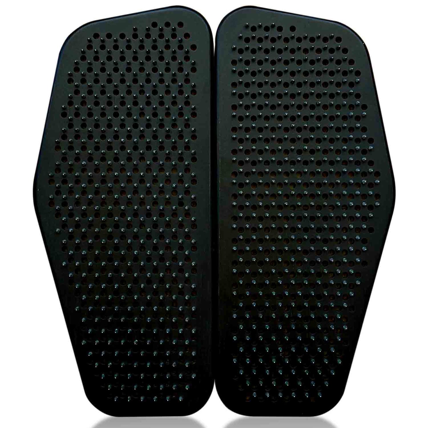 Pair of black Sadhu nail boards on a white background