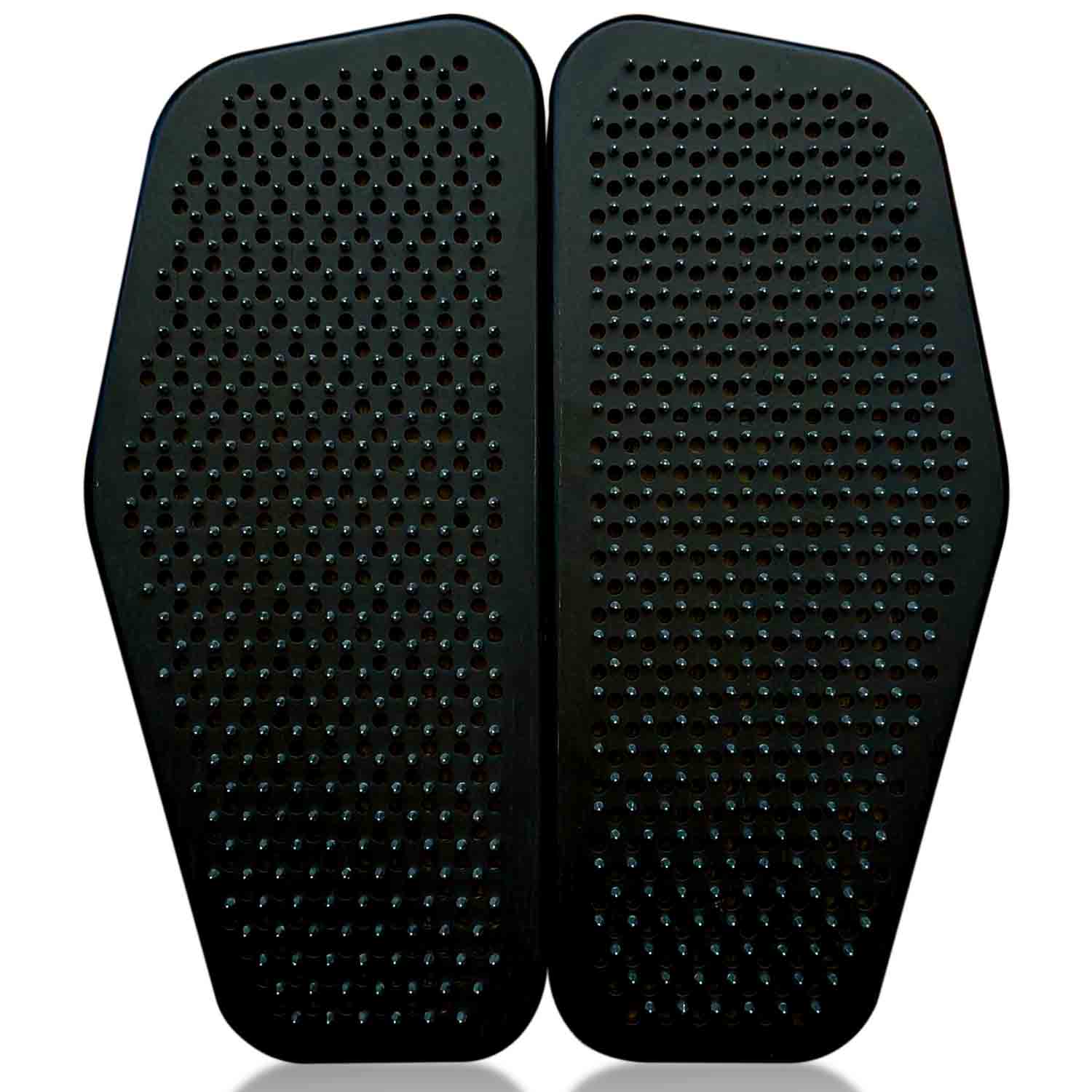 Pair of black Sadhu nail boards on a white background