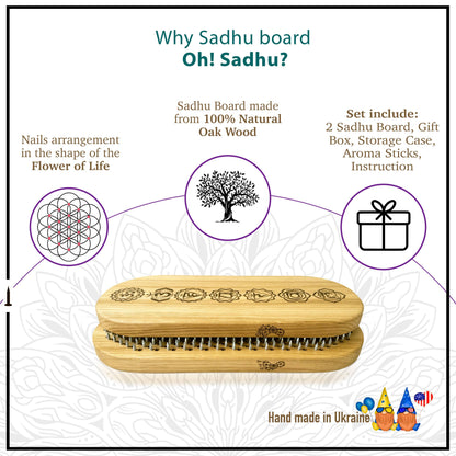 folded Oak Sadhu boards with nails. Features of brand Oh! Sadhu