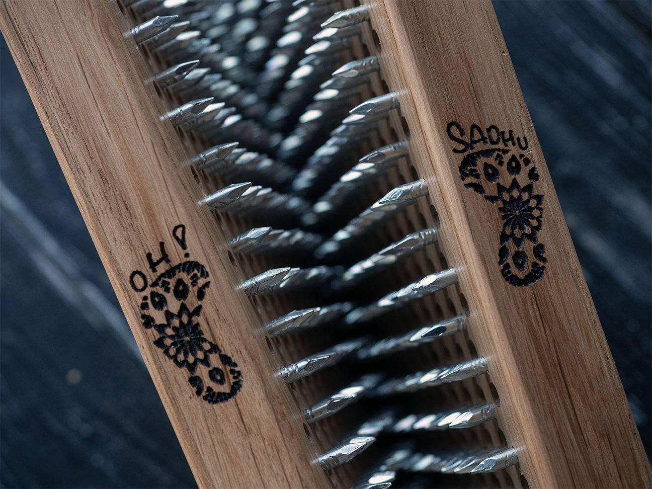 oak wood sadhu board with nails
